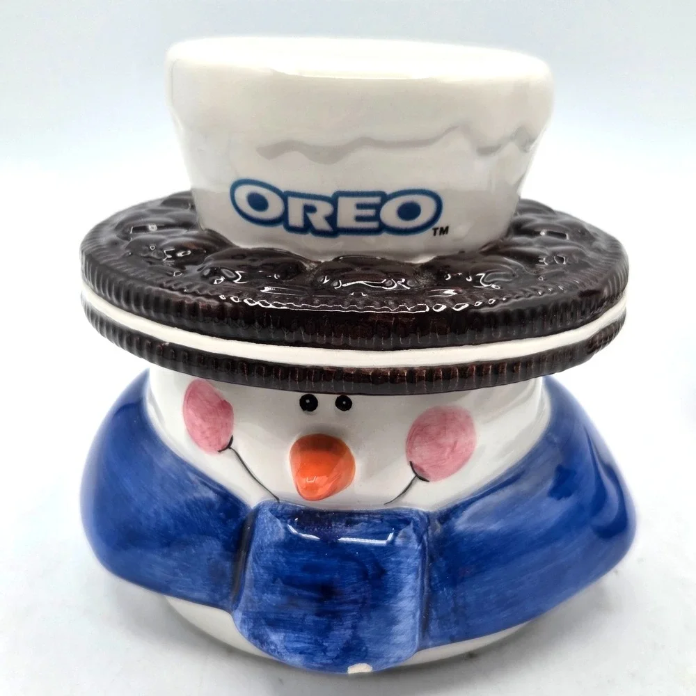 Vintage Nabisco Oreo‎ Snowman Cookie Jar Houston Harvest ( 2nd In 2000 Series )